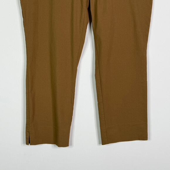 Renuar R1542 Cigarette Style Ankle Pant Brown Womens 14 Pull On Stretch Comfort - Picture 5 of 13